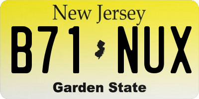 NJ license plate B71NUX