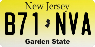 NJ license plate B71NVA