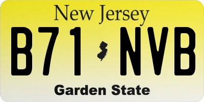 NJ license plate B71NVB