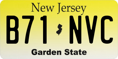 NJ license plate B71NVC
