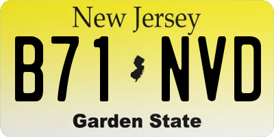 NJ license plate B71NVD