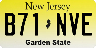 NJ license plate B71NVE