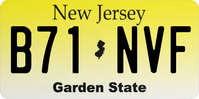 NJ license plate B71NVF