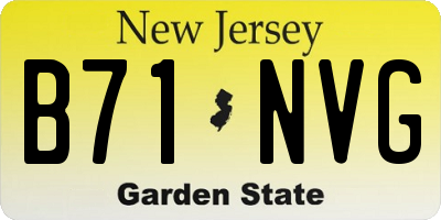 NJ license plate B71NVG