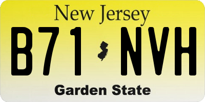 NJ license plate B71NVH