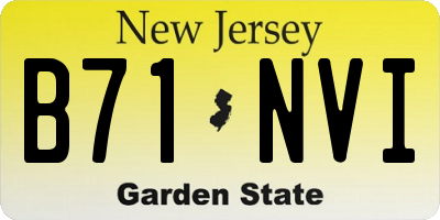 NJ license plate B71NVI