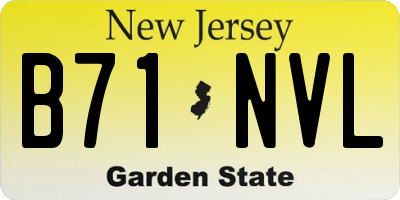 NJ license plate B71NVL