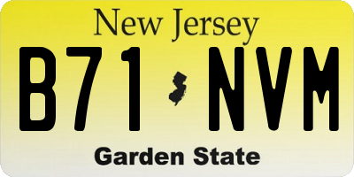 NJ license plate B71NVM