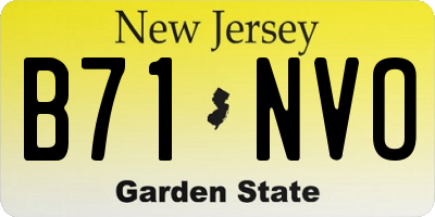 NJ license plate B71NVO