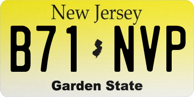 NJ license plate B71NVP
