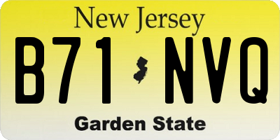 NJ license plate B71NVQ