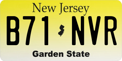 NJ license plate B71NVR