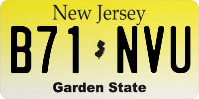 NJ license plate B71NVU