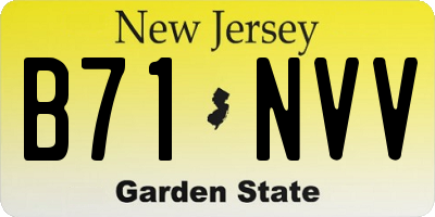 NJ license plate B71NVV
