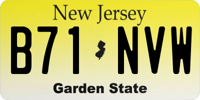 NJ license plate B71NVW