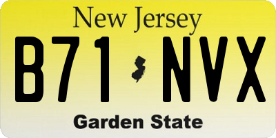 NJ license plate B71NVX
