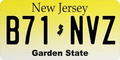 NJ license plate B71NVZ