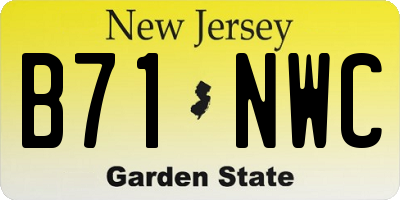 NJ license plate B71NWC