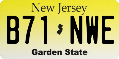 NJ license plate B71NWE