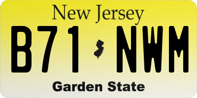 NJ license plate B71NWM