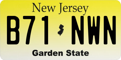 NJ license plate B71NWN