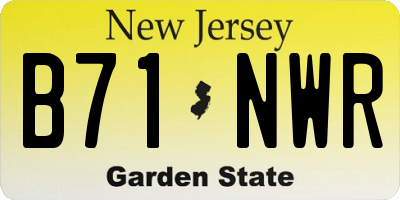 NJ license plate B71NWR
