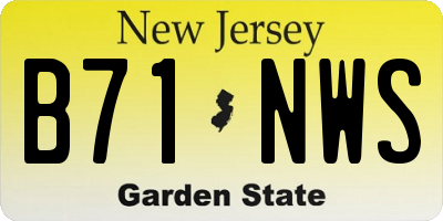 NJ license plate B71NWS