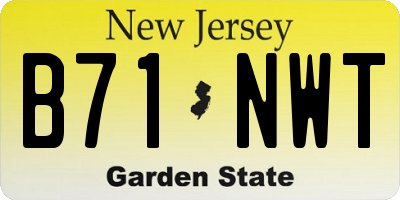 NJ license plate B71NWT