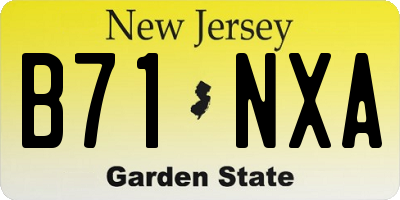 NJ license plate B71NXA