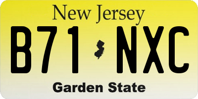 NJ license plate B71NXC