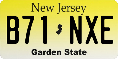 NJ license plate B71NXE