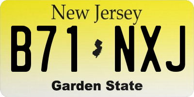 NJ license plate B71NXJ