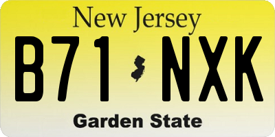 NJ license plate B71NXK