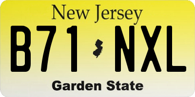 NJ license plate B71NXL
