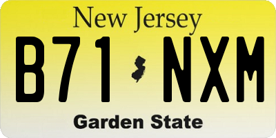 NJ license plate B71NXM