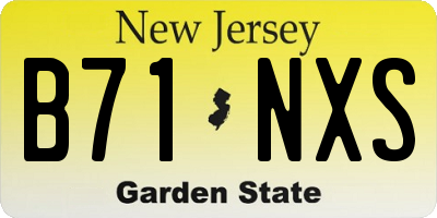 NJ license plate B71NXS