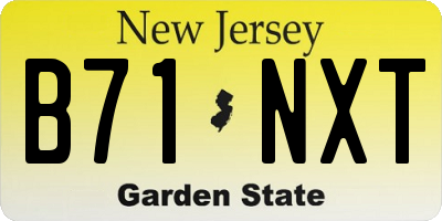 NJ license plate B71NXT