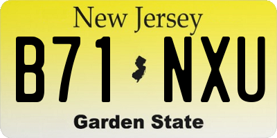 NJ license plate B71NXU