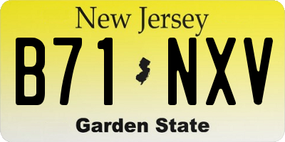 NJ license plate B71NXV