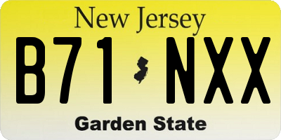 NJ license plate B71NXX