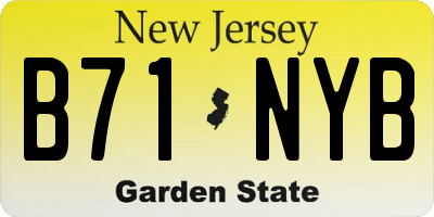NJ license plate B71NYB