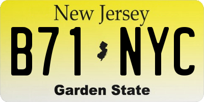 NJ license plate B71NYC
