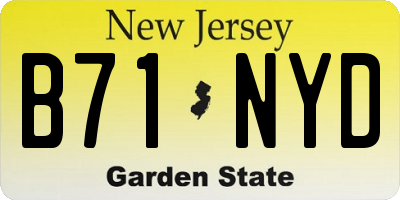NJ license plate B71NYD