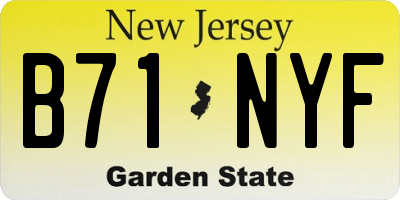 NJ license plate B71NYF