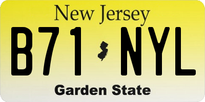 NJ license plate B71NYL