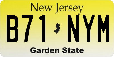 NJ license plate B71NYM