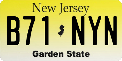 NJ license plate B71NYN