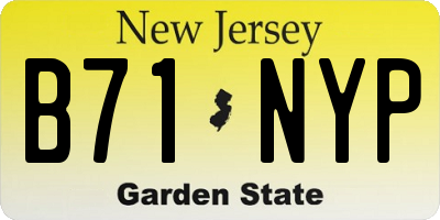 NJ license plate B71NYP