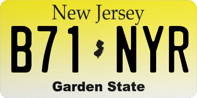 NJ license plate B71NYR