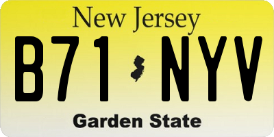 NJ license plate B71NYV